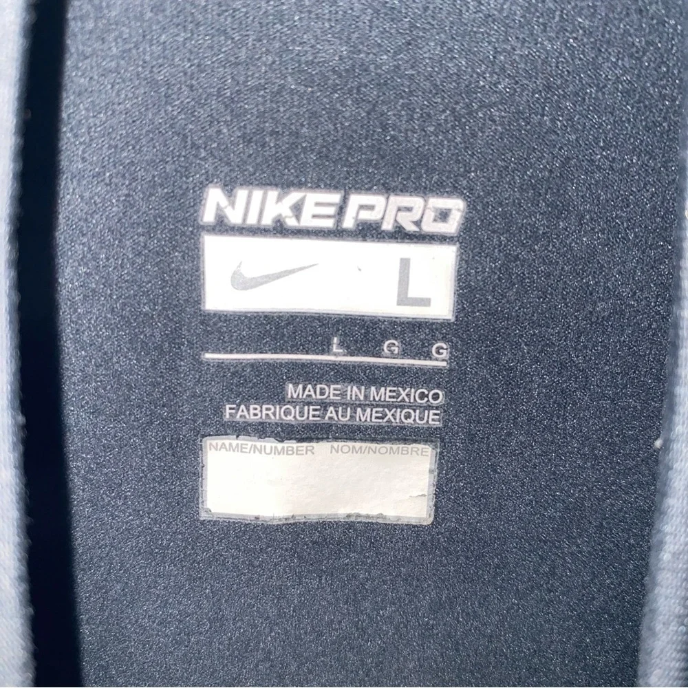 Nike Pro Large Fitted Long Sleeve Mock Neck Tee - Gray - Picture 2 of 11